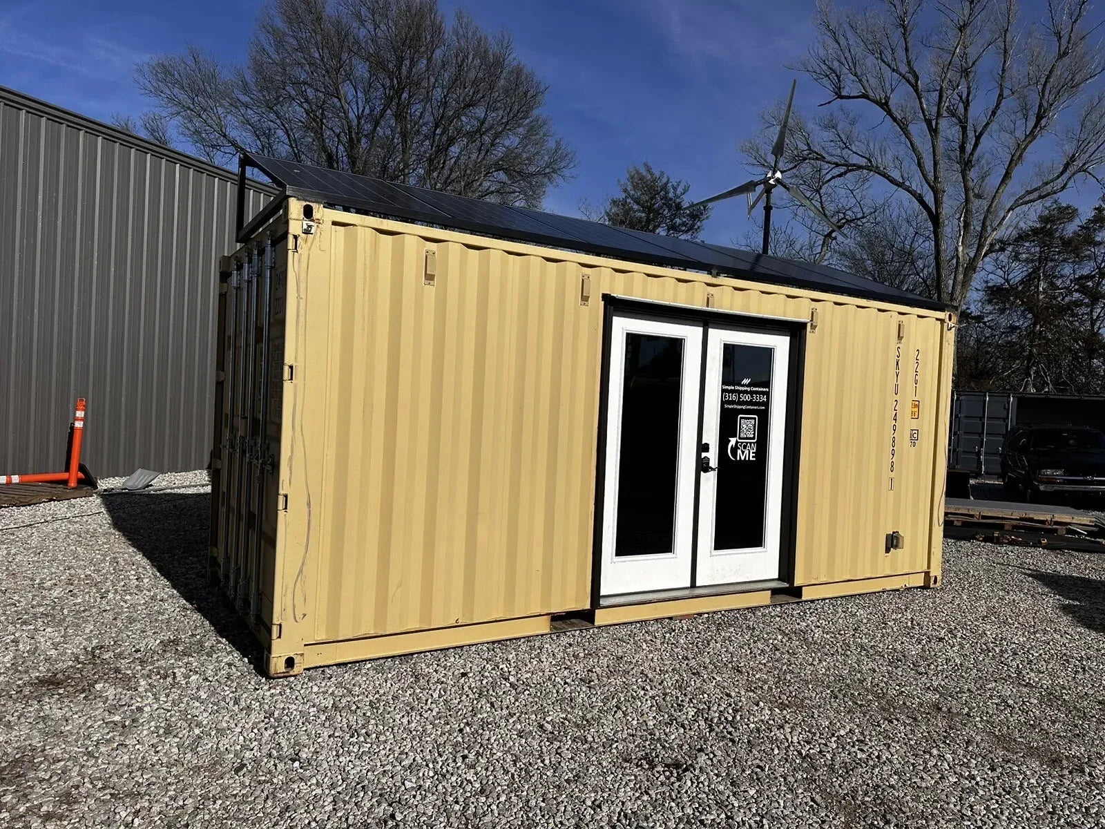 Contentor-escritório solar novo de 6 metros, equipado com sistema "Off-Grid" (autónomo)