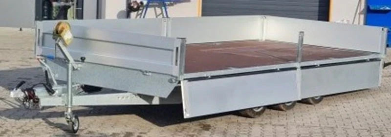 Reboque plataforma BOSS 6.0 novo, de 3 eixos, com rampas – 610 × 200 cm – PBT 3.500 kg
