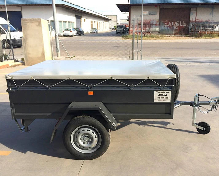 Reboque de transporte novo com lona plana – 200 × 130 × 50 cm – PBT de 750 kg