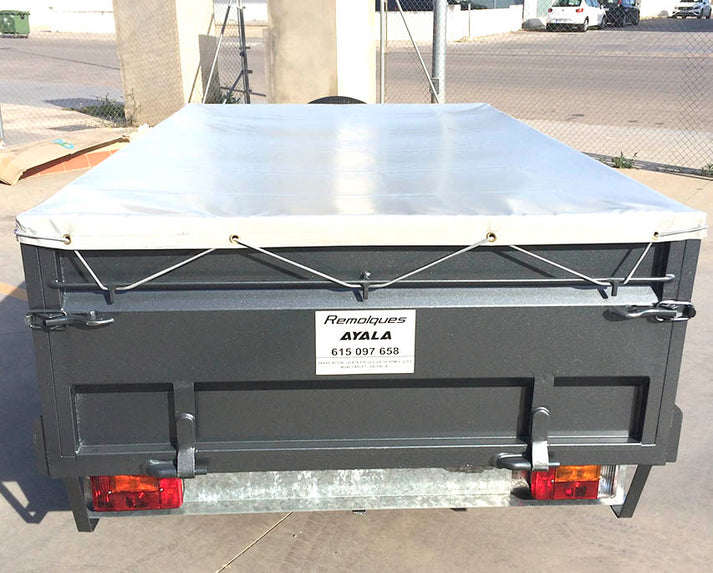 Reboque de transporte novo com lona plana – 200 × 130 × 50 cm – PBT de 750 kg
