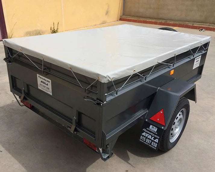 Reboque de transporte novo com lona plana – 200 × 130 × 50 cm – PBT de 750 kg