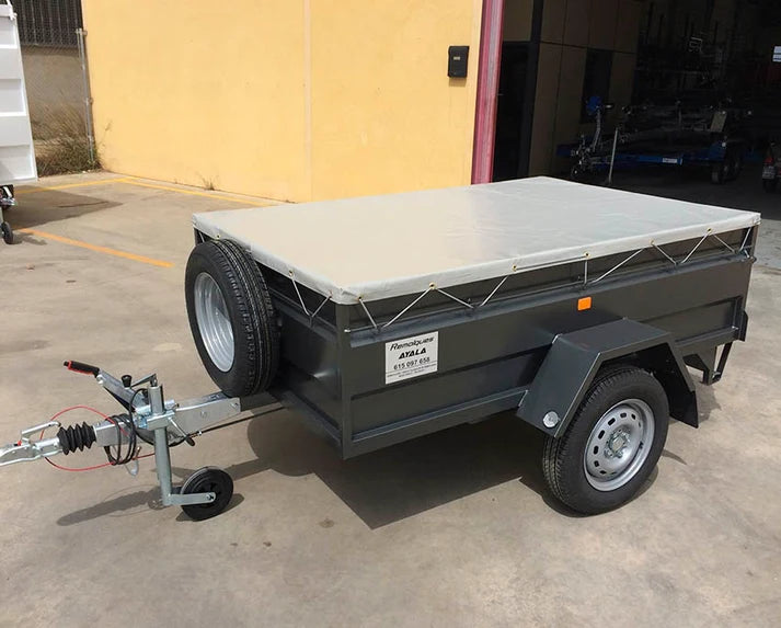 Reboque de transporte novo com lona plana – 200 × 130 × 50 cm – PBT de 750 kg