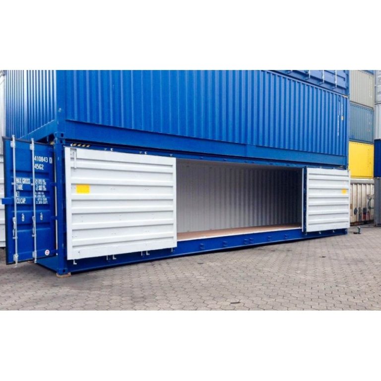 Contentor marítimo novo de 40 pés High Cube (HC) com abertura lateral completa (Open Side