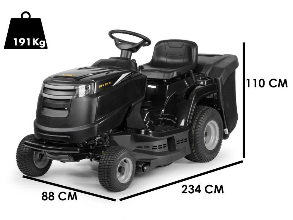 O Alpina AT4 84 A é um trator corta-relva a combustão equipado com um motor ST 350 de 352 cm³